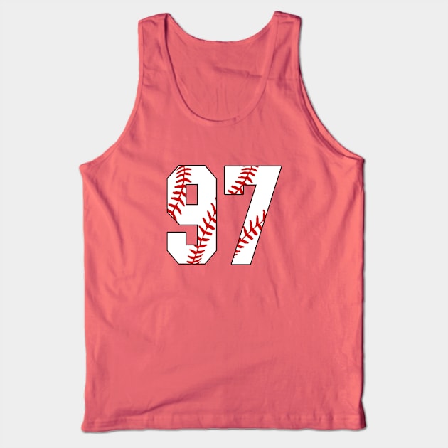 Baseball Number 97 #97 Baseball Shirt Jersey Favorite Player Biggest Fan Tank Top by TeeCreations